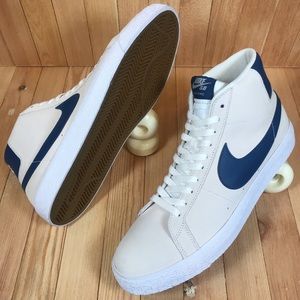 Nike SB Zoom Blazer Mid White Blue Skate Shoes